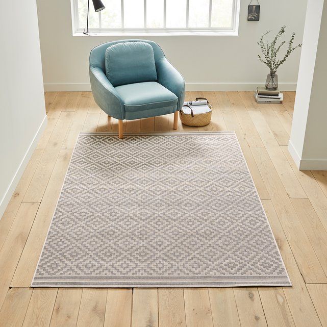 Akar Flat Woven Indoor or Outdoor Rug with Geometric Print | La Redoute (UK)