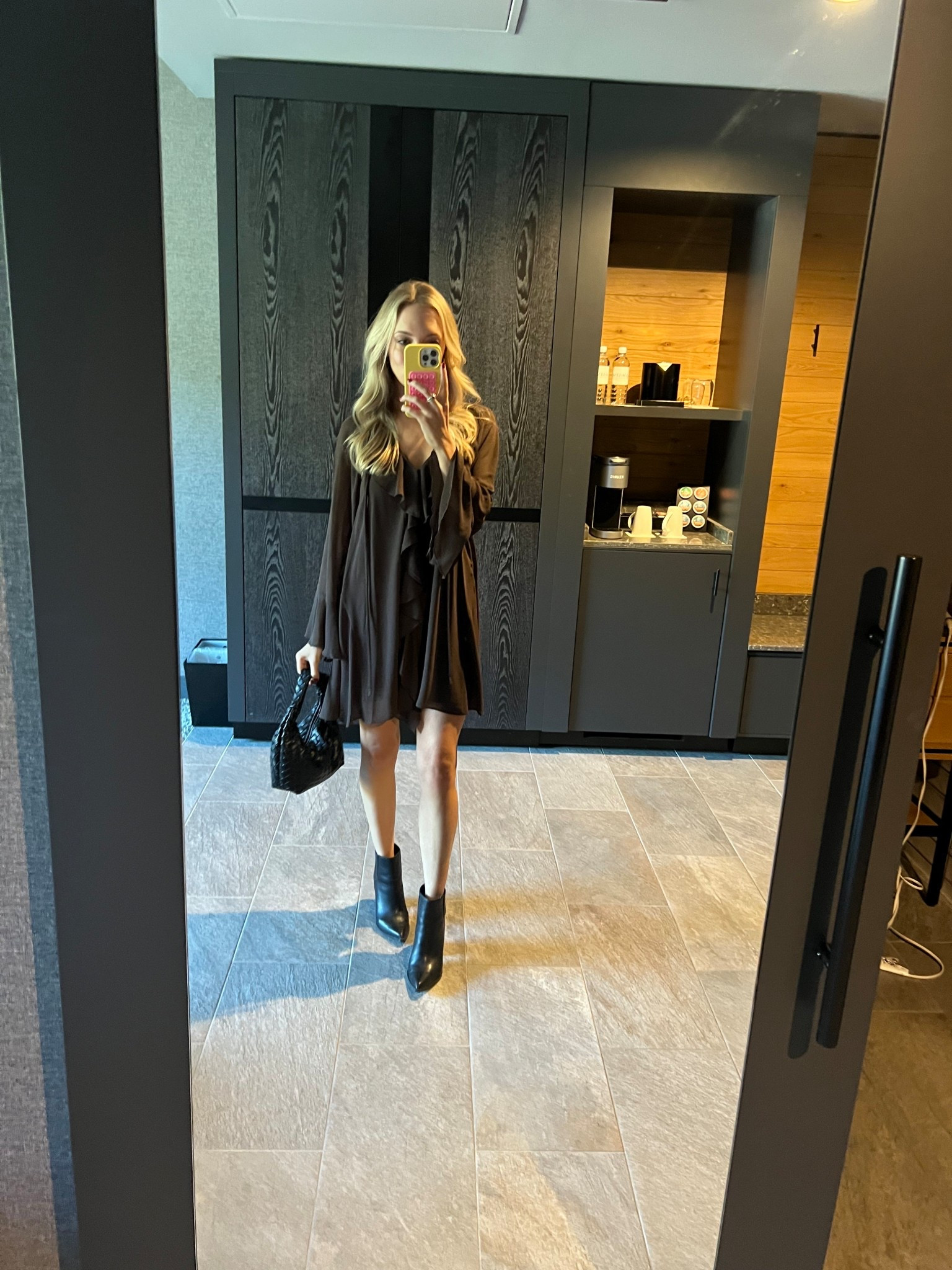 Brown long sleeve mini dress with black booties. Wearing an XS in the dress!

#LTKStyleTip #LTKFindsUnder100 #LTKFindsUnder50