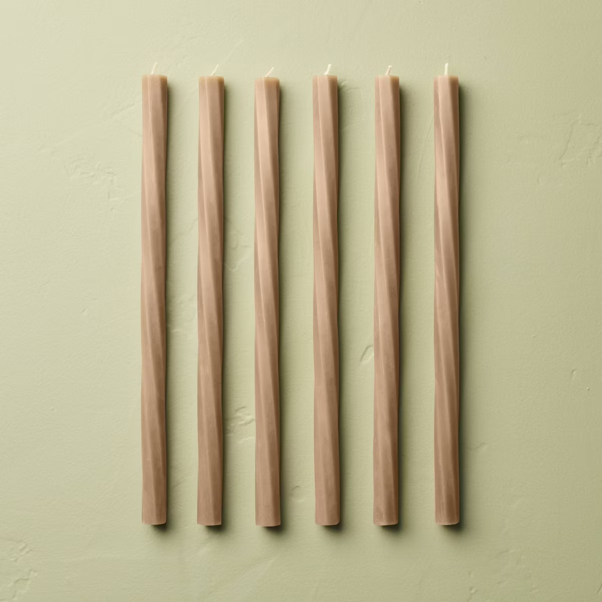 6pk Soft Twist Taper Candles Brown - Hearth & Hand™ with Magnolia | Target