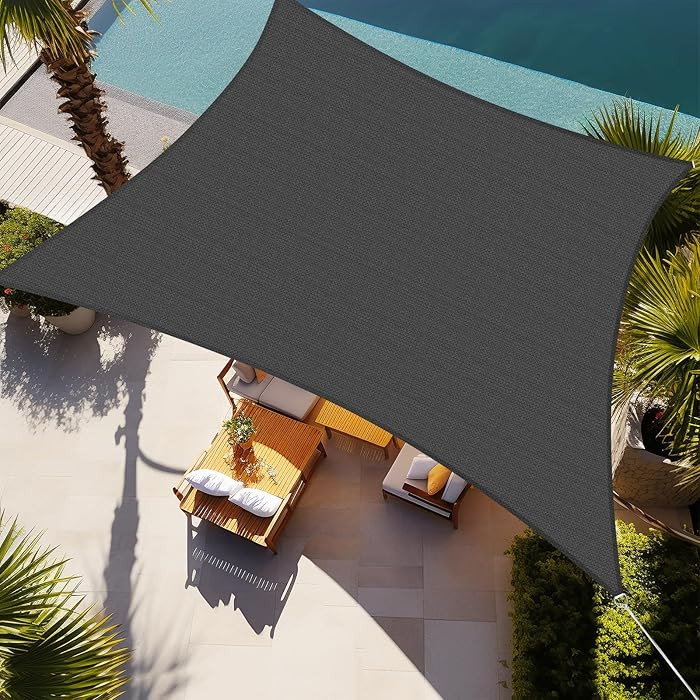 Shade&Beyond Rectangle Sun Shade Sail 16'X20' Permeable Canopy Dark Grey for Patio Garden Yard De... | Amazon (US)