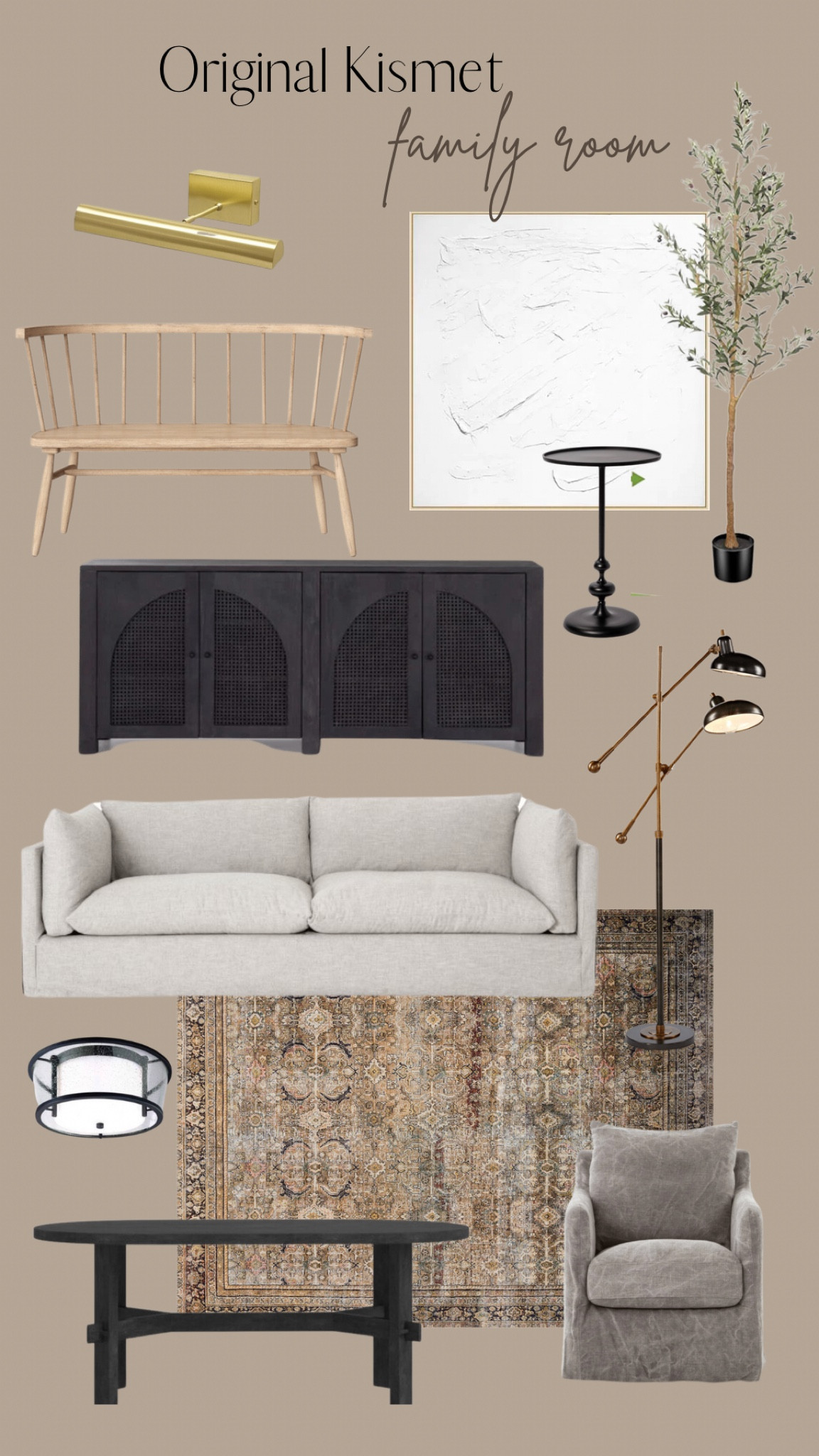 The family room sources for the original
Kismet House. Drapes were custom from tonic living in fabric Oatmeal Slub 

#LTKhome