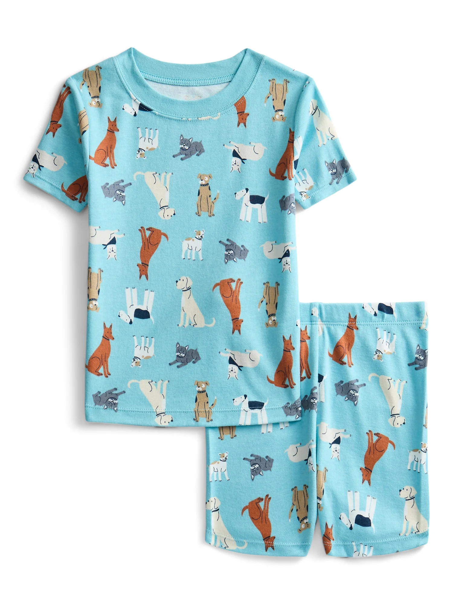 Wonder Nation Toddler Boys Printed Tee & Shorts, 2-Piece Cotton Pajama Set, Sizes 12M-5T - Walmar... | Walmart (US)