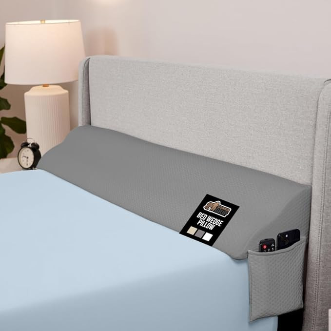 GORILLA GRIP Patented Bed Wedge Pillow for Headboard Gap, Filler Between Mattress Gaps, Comfortab... | Amazon (US)