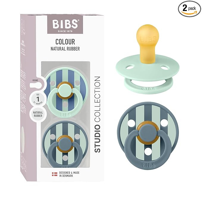 Amazon.com : BIBS Pacifiers - Studio 2 Pack | Round Nipple Baby Pacifier | BPA Free Natural Rubbe... | Amazon (US)