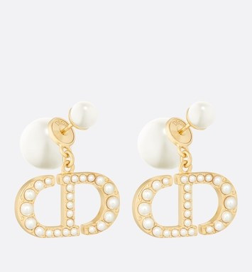 Dior Tribales-oorbellen Verguld metaal en witte harsparels | DIOR | Dior Beauty (US)