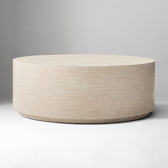 Volume Drum Coffee Table, 44"", Winterwood | West Elm (US)
