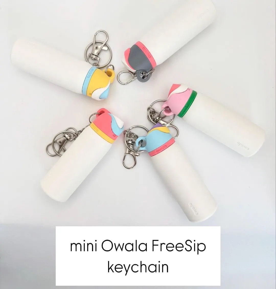 Mini Owala Freesip Inspired 3D Printed Keychain and Chapstick Holder - Classic White Series - Per... | Etsy (US)