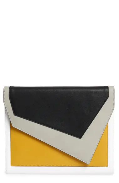 Colorblock Faux Leather Envelope Clutch | Nordstrom