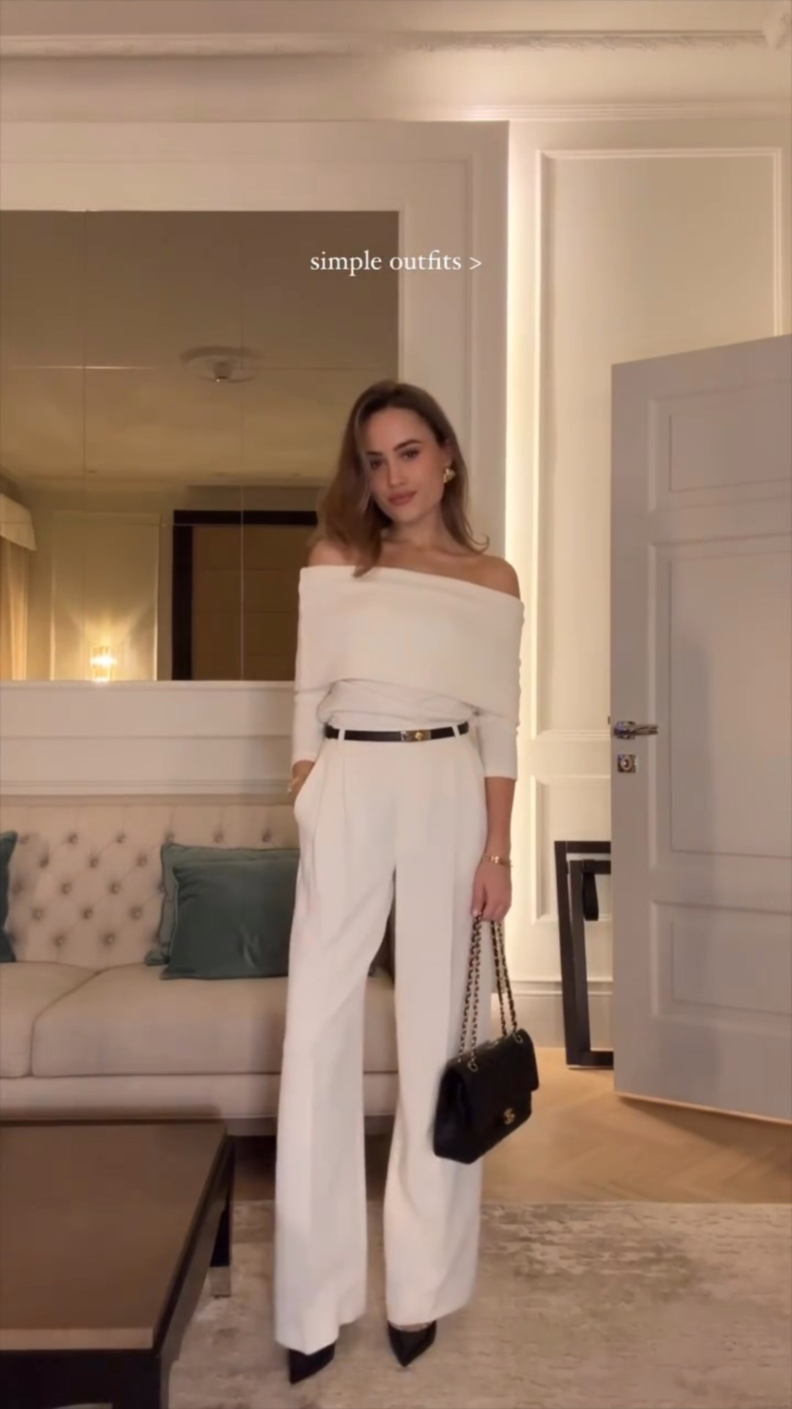 Simplicity 🤍 A timeless evening look with a Marcela London top, Andiata trousers, Hermès belt, Chanel bag and By Anisa Sojka earrings. Clean lines, neutral tones, and effortless elegance.

#LTKdatenight #LTKwinter #LTKuk