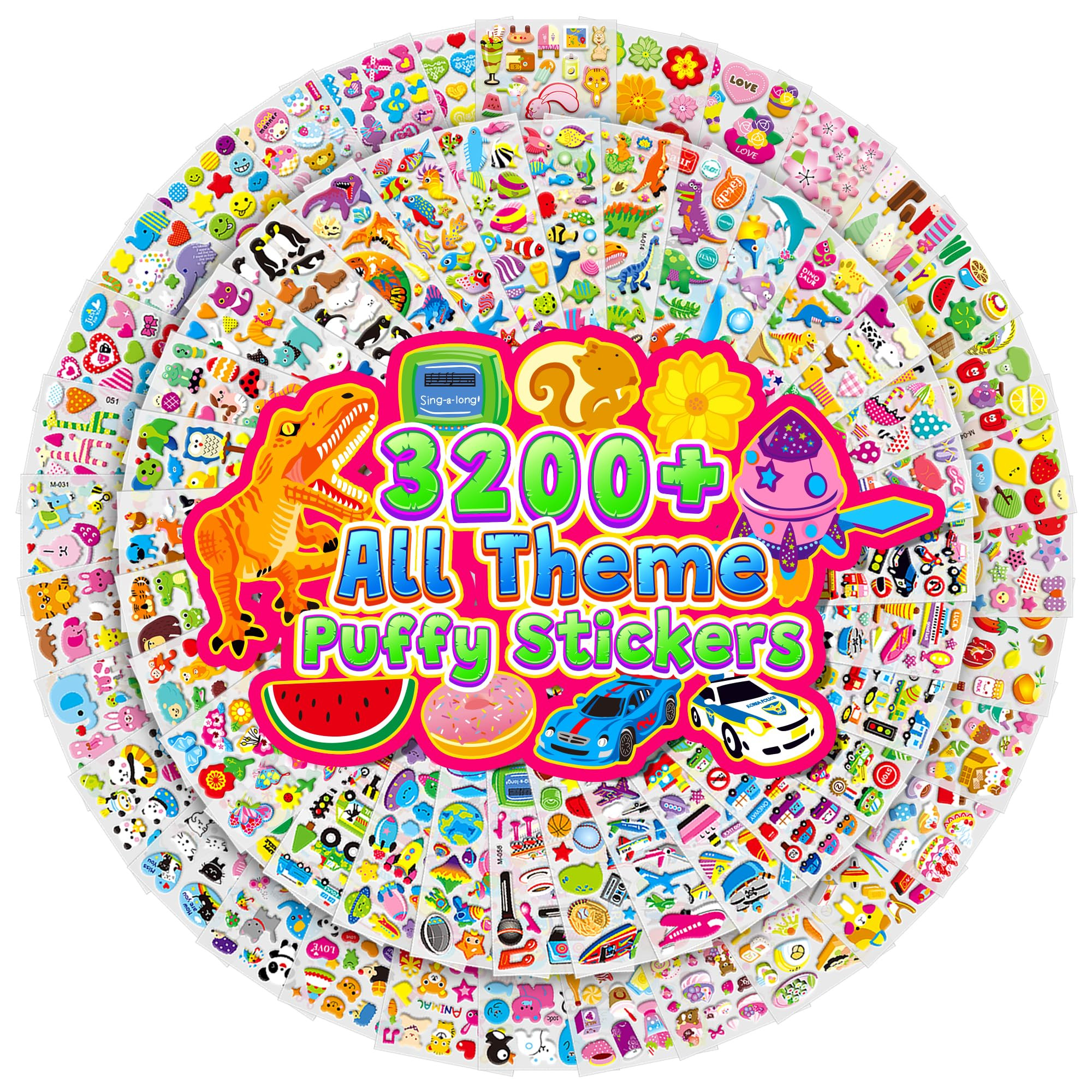 3200+ Stickers for Kids, 3D Puffy Stickers, 64 Different Sheets, Cute Animals Stickers for Boys Girls Teachers, Classroom Reward, Craft Scrapbooking, Party Gift | Amazon (CA)