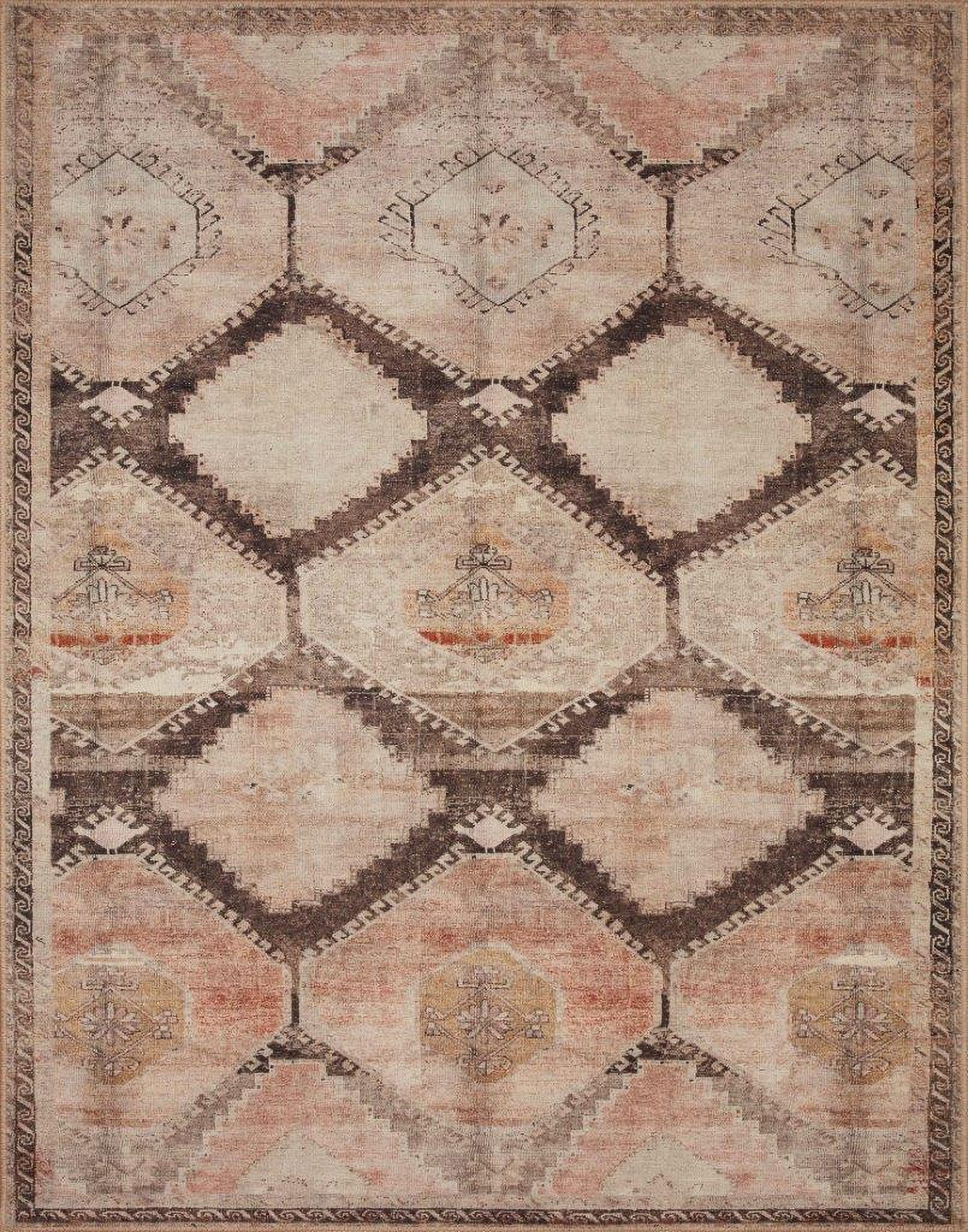 Loloi II Wynter Graphite and Blush 7'-6" x 9'-6" Area Rug | 1stopbedrooms