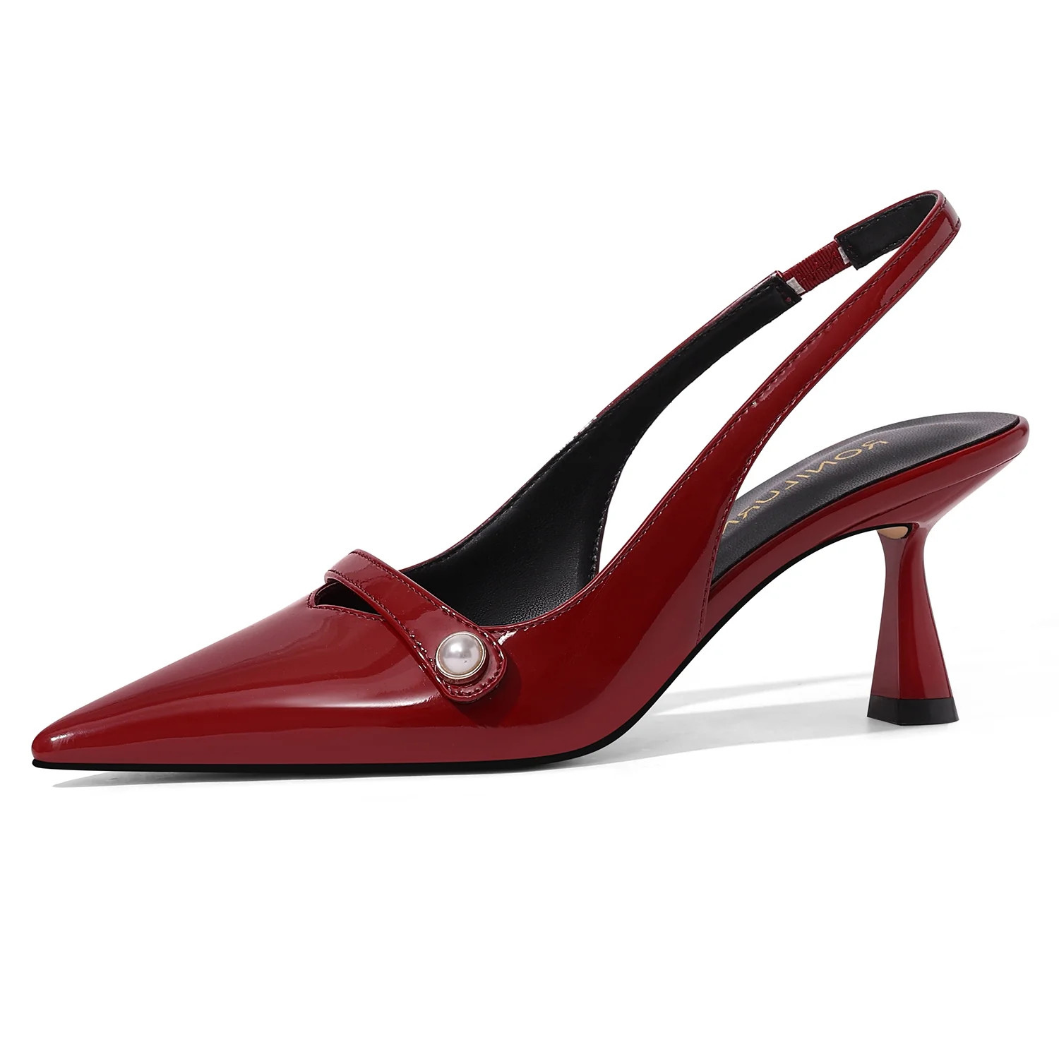 Women Kitten Heels Slingback Low Heel Pumps Dress Shoes for Women Closed Pointed Toe Pearl Heels ... | Walmart (US)