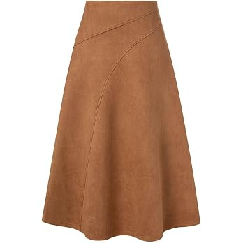 2026 Women's Suede Skirts, High Waist A-Line Skirt, Fall Winter Midi Skirt | Amazon (US)