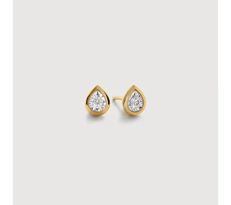 Pear Diamond Stud Earrings | Monica Vinader (Global)