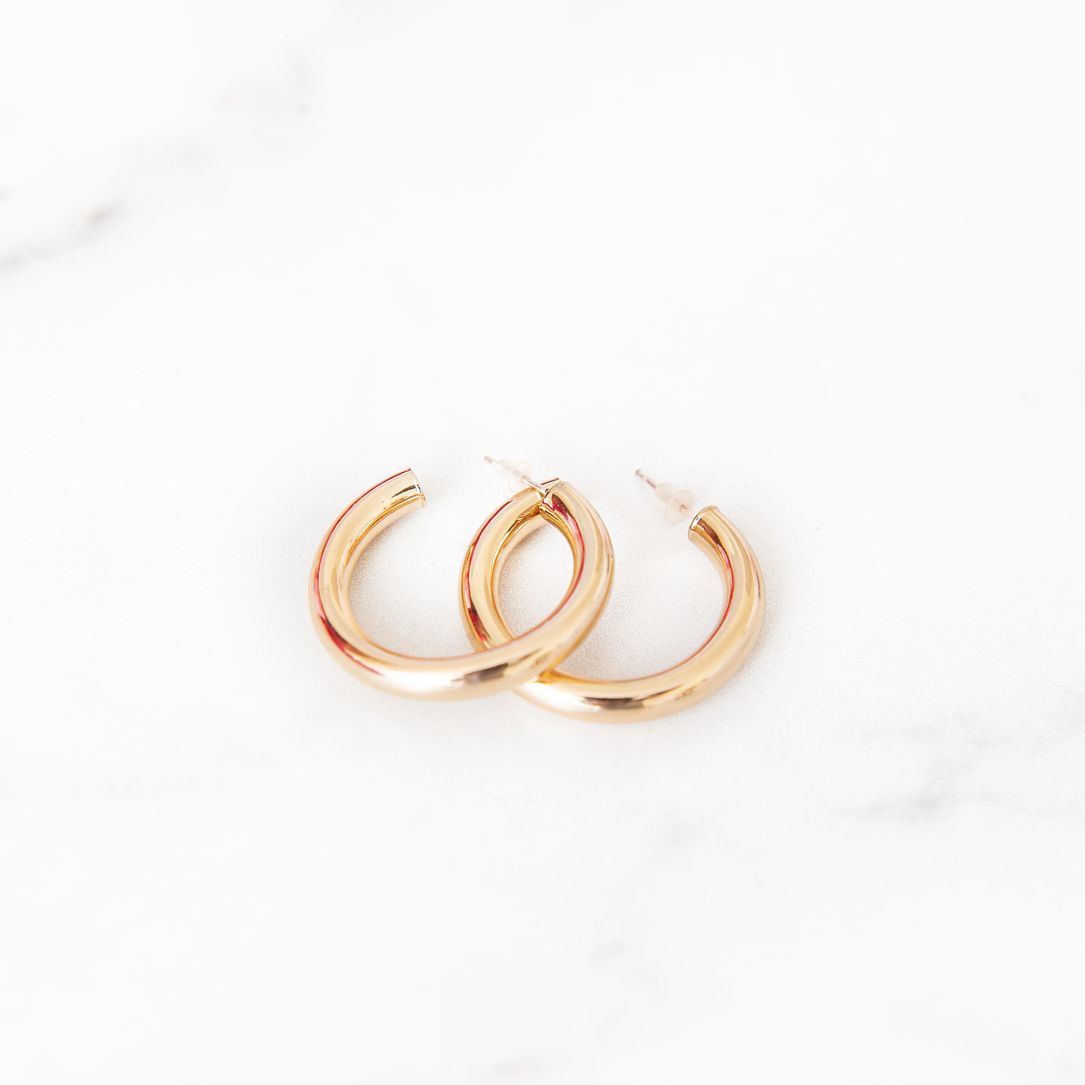 Classic Thick Gold Hoop Earrings | Golden Thread