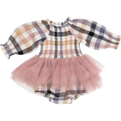 Angel Dear | Harvest (Plaid L/S Smocked Tutu Bubble, (Plaid, Size 12-18M) | Maisonette | Maisonette