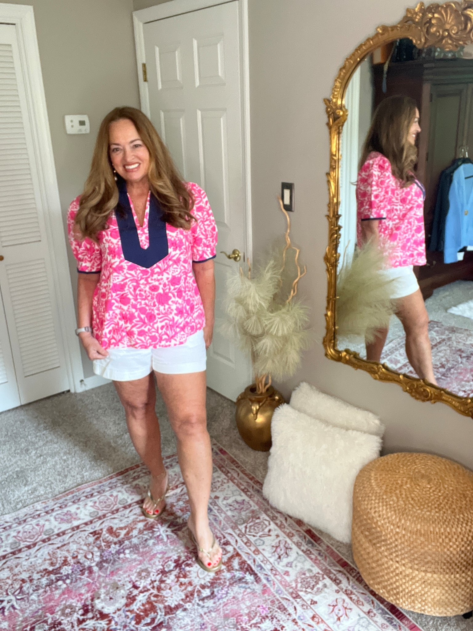 Puff sleeve pretty print blouse

#LTKWorkwear #LTKTravel #LTKOver40