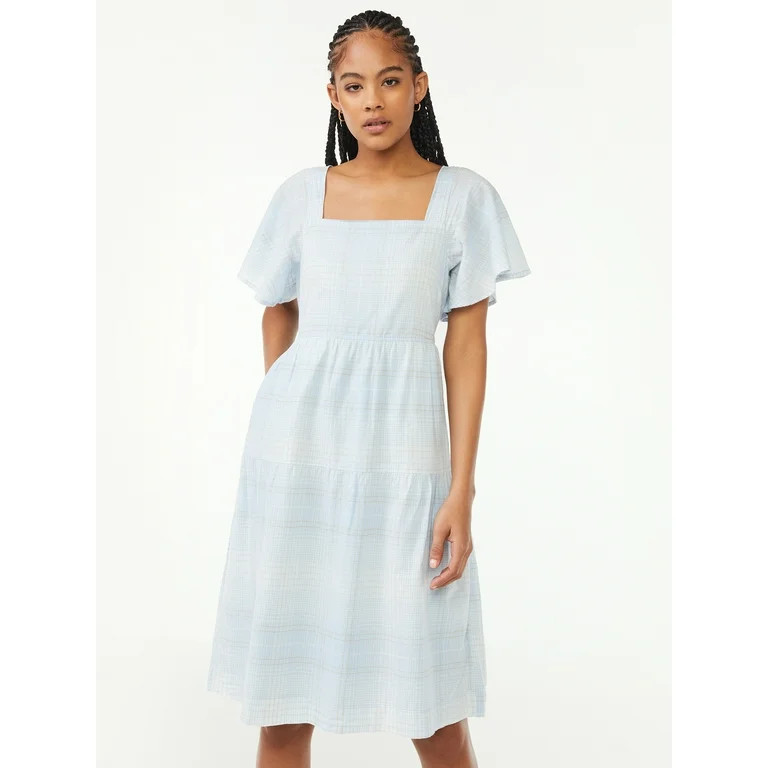 Free Assembly Women's Tiered Midi Dress | Walmart (US)