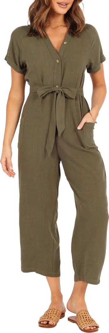 Petal & Pup Archie Tie Waist Linen Jumpsuit | Nordstrom | Nordstrom