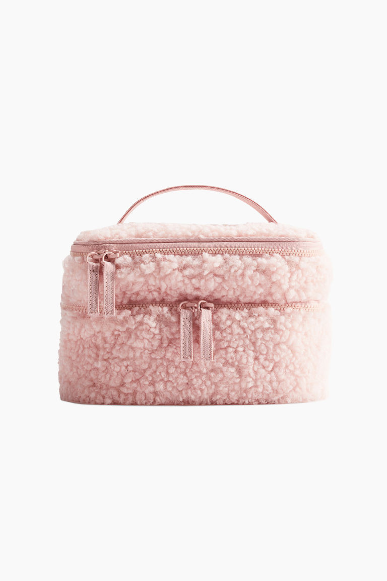 H & M - Two-tiered teddy wash bag - Pink | H&M (UK, MY, IN, SG, PH, TW, HK)