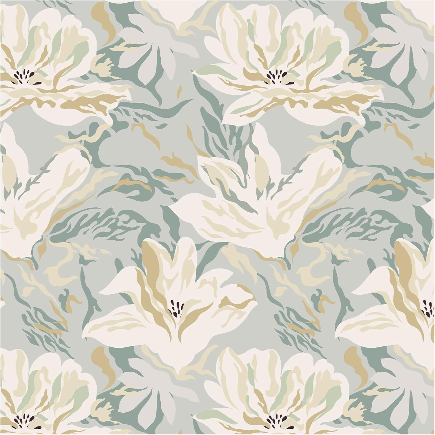 Removable Wallpaper Floral Peel and Stick Wallpaper Boho 17.3"×78.8" Self Adhesive Wallpaper for... | Amazon (US)