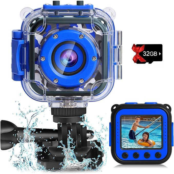 PROGRACE Kids Waterproof Camera - Birthday for 3-12 Year Old Boys 1080P HD Underwater Video Camer... | Amazon (US)