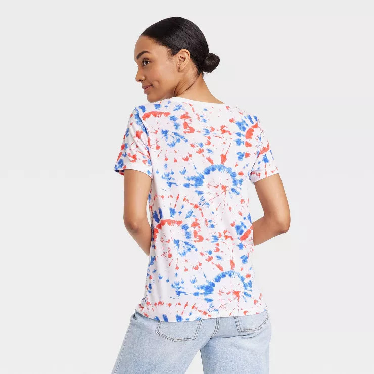 Women's USA Short Sleeve Graphic T-Shirt - White Tie-Dye | Target