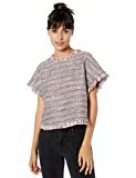 cupcakes and cashmere Women's Tahlia Tweed tee with self Fringe, Multi, Extra Small | Amazon (US)