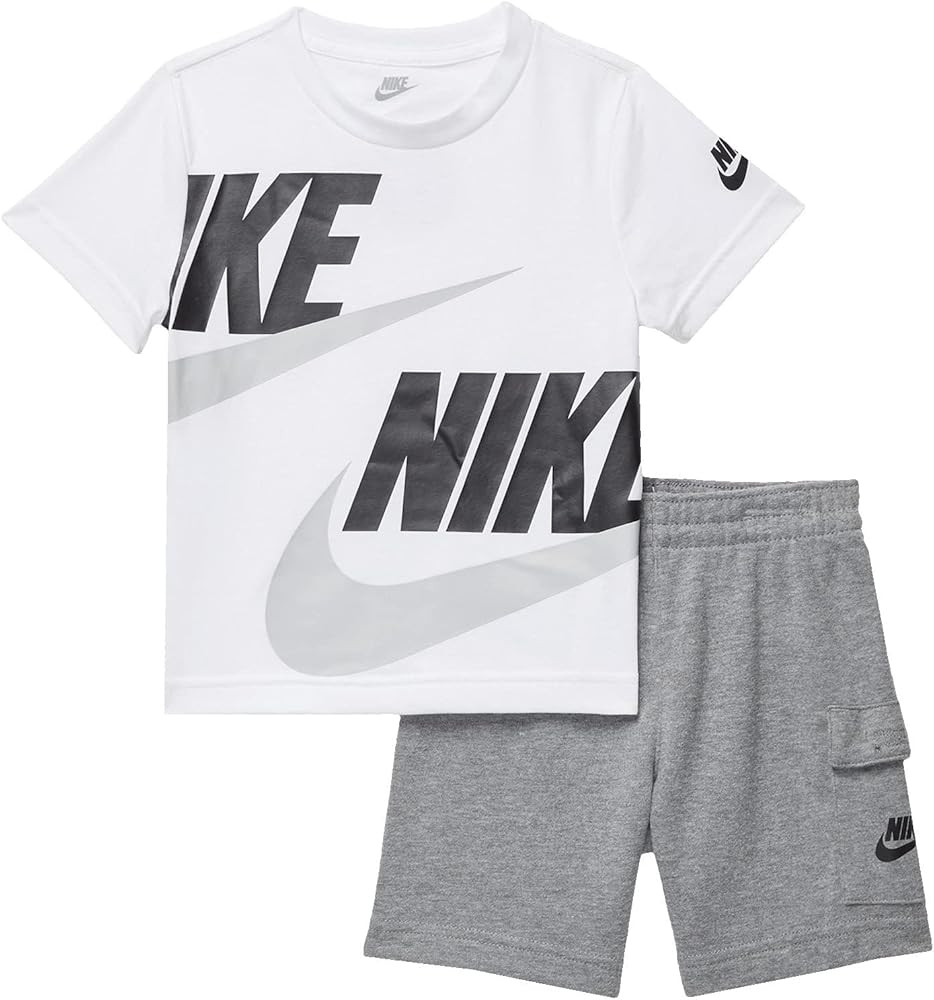 Nike Baby Boy's Sportswear T-Shirt and Cargo Shorts Set (Toddler) Carbon Heather 3 Toddler | Amazon (US)