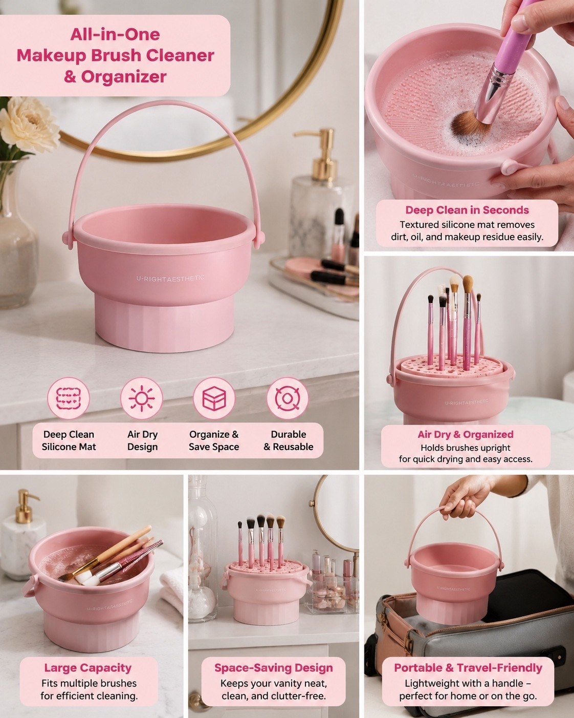 ✨ Dirty makeup brushes? This little pink lifesaver is about to change your beauty routine. 💕🧼

From deep-cleaning your brushes to drying and organizing them all in one spot, this viral makeup brush cleaner is the vanity upgrade you didn’t know you needed. Perfect for keeping your brushes clean, your makeup flawless, and your space clutter-free ✨

✔️ Cleans in seconds
✔️ Air-dries brushes neatly
✔️ Travel-friendly & lightweight
✔️ Cute enough to leave on your counter 💗

If you love beauty hacks that actually make life easier… this one’s a must-have 👏

🛍️ Tap the link before it sells out!
#amazonfinds #beautyhacks #makeupessentials #vanitygoals #amazonmusthaves #makeupbrushcleaner #pinkaesthetic #beautytok #ltkbeauty #organizationhacks

#LTKselfcare #LTKBeauty #LTKmorningroutine