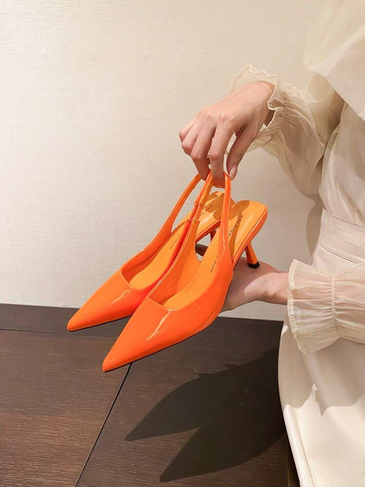 Fashionable And Elegant Pointed Toe Comfortable High Heels, Shallow-Mouthed, Backless, Thin-Heeled Sandals For Women | SHEIN