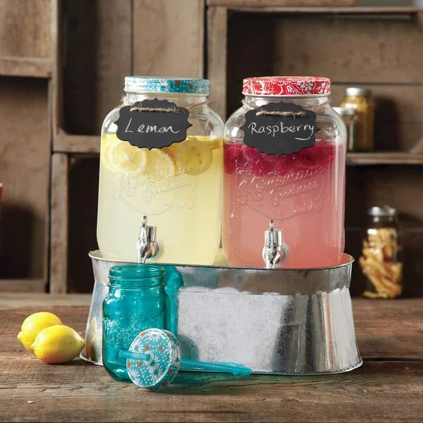 The Pioneer Woman Simple Homemade Goodness Drink Dispenser Set with Ice Bucket, Chalk Boards and ... | Walmart (US)