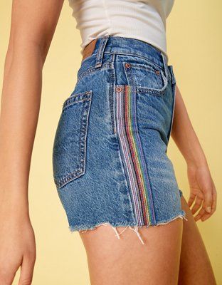 AE Pride Denim Highest Waist '90s Boyfriend Short | American Eagle Outfitters (US & CA)