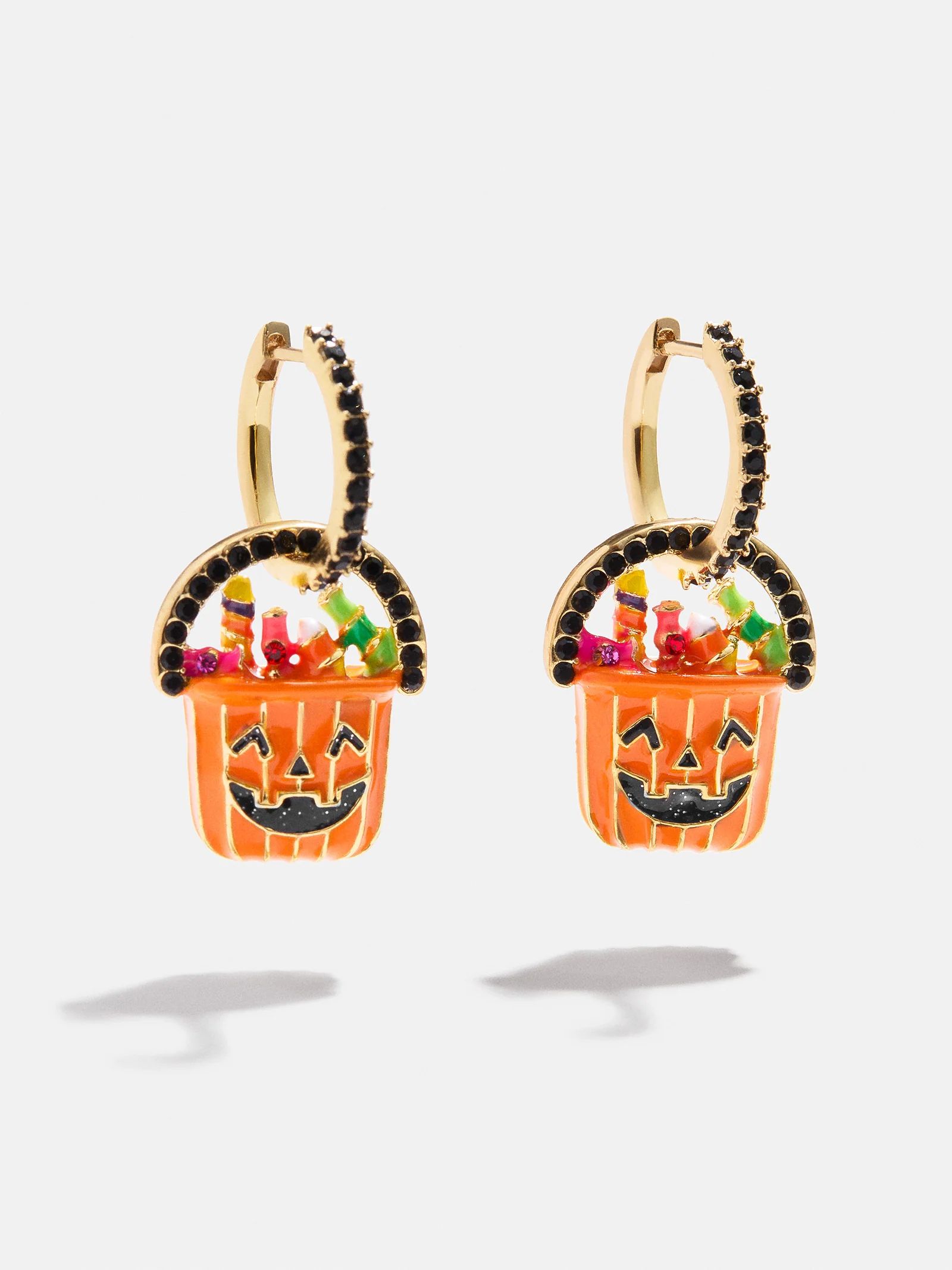 Trick or Treat Bag Huggie Earrings - Orange | BaubleBar (US)