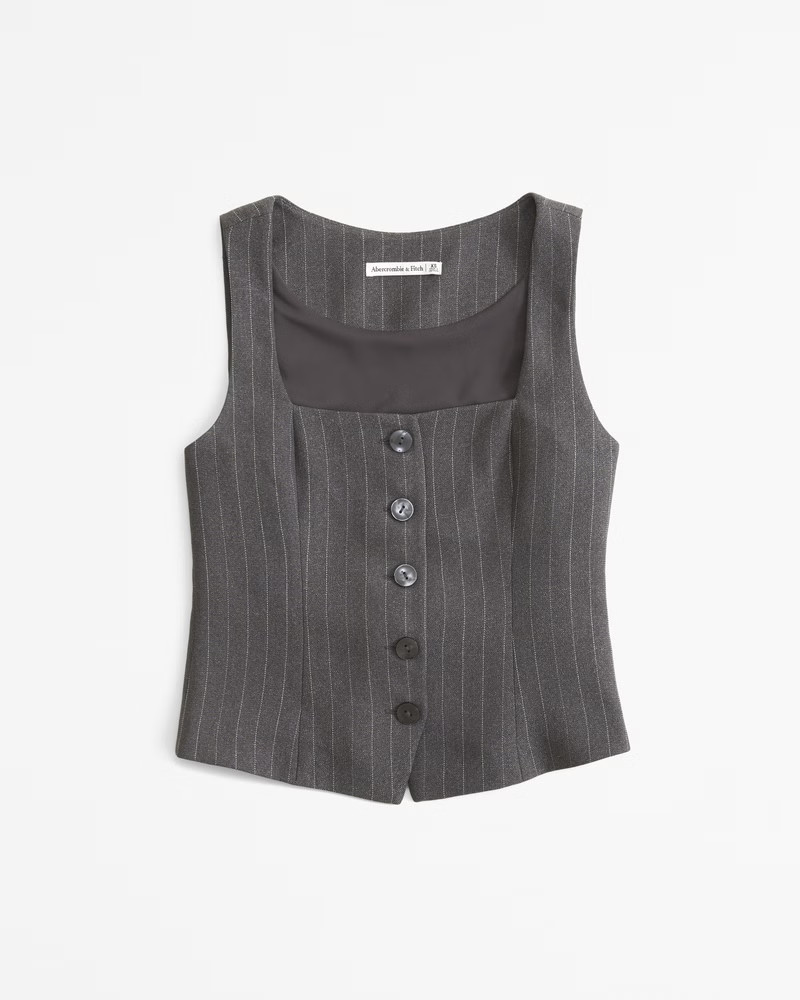 Women's The A&F Mara Tailored Vest Squareneck Set Top | Women's Tops | Abercrombie.com | Abercrombie & Fitch (US)