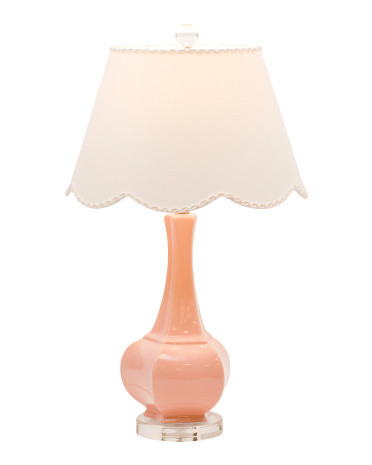 27in Ceramic Table Lamp With Scalloped Shade | Bedroom | Marshalls | Marshalls