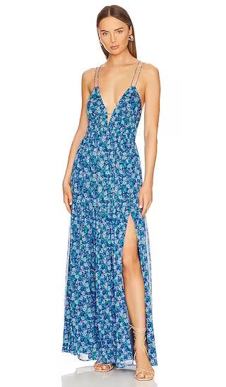 Ryliana Dress in Blue Floral Summer Maxi Dress Summer Spring Maxi Dress Spring Blue Maxi Dress | Revolve Clothing (Global)