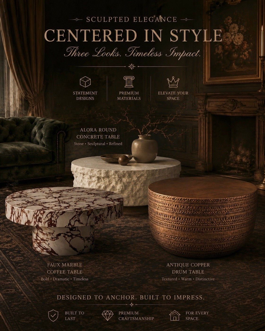 Your coffee table is more than furniture—it’s the centerpiece that sets the tone for your entire space.

Whether you love the warmth of antique copper, the drama of faux marble, or the sculptural beauty of textured concrete, these timeless Amazon finds bring designer style without the designer price tag.

Which one would you choose?

#AmazonFinds #CoffeeTable #HomeDecor #LuxuryHomeDecor #InteriorDesign #LivingRoomDecor #TimelessStyle #ClassicInteriors #AmazonHome #DesignerLook #OldMoneyAesthetic #HomeInspiration #StatementFurniture #InteriorStyling #callsigndesign
