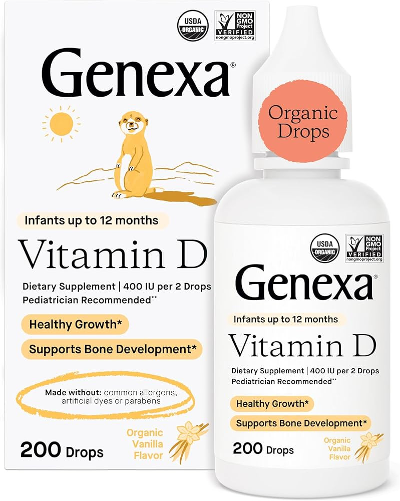 Genexa Infants Vitamin D Liquid Drops for Newborn, Baby & Toddler | Supports Growth & Bone Develo... | Amazon (US)
