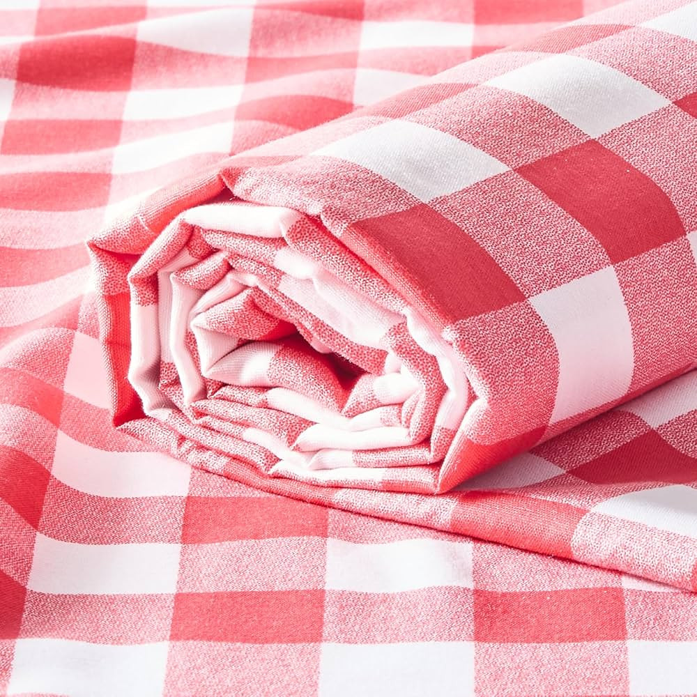 Q&J Fabric Co. Plaid Fabric 10 Yards x 94 Inch 1'' Red Gingham Checkered Fabric by The Yard Precu... | Amazon (US)