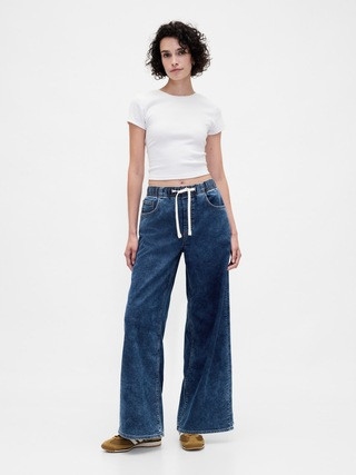 Mid Rise Knit Denim Baggy Jeans | Gap (US)