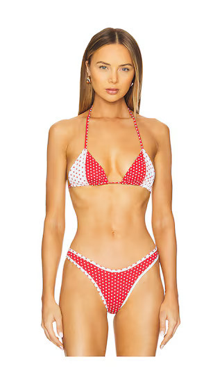 Frankies Bikinis Coastal Bikini Top in Red,White. - size S | Revolve Clothing (Global)