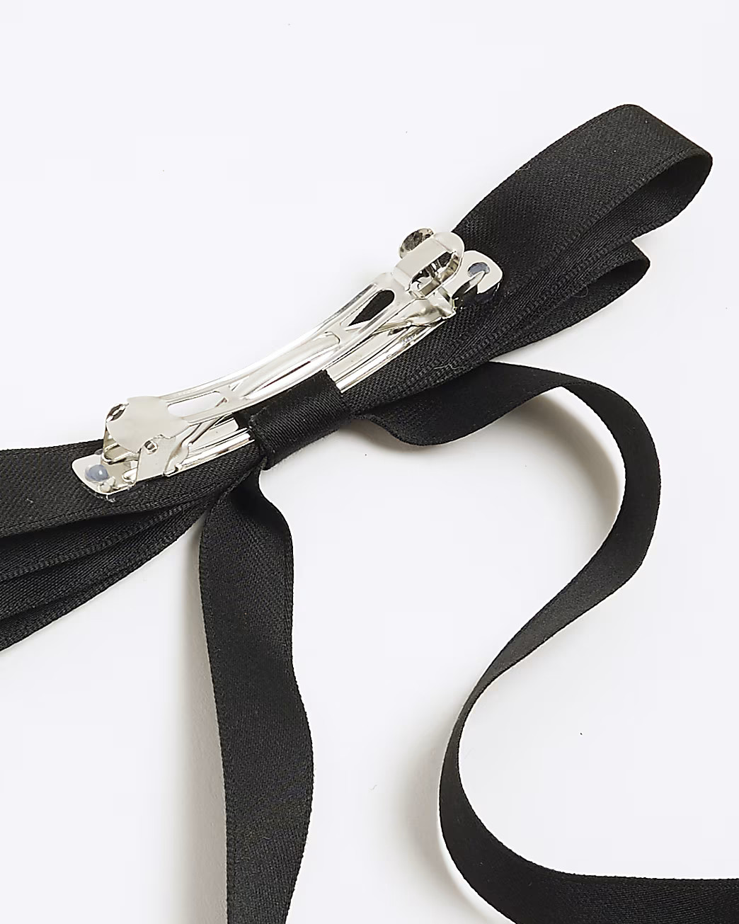 Black Satin Skinny Hair Bow | River Island UK & IE
