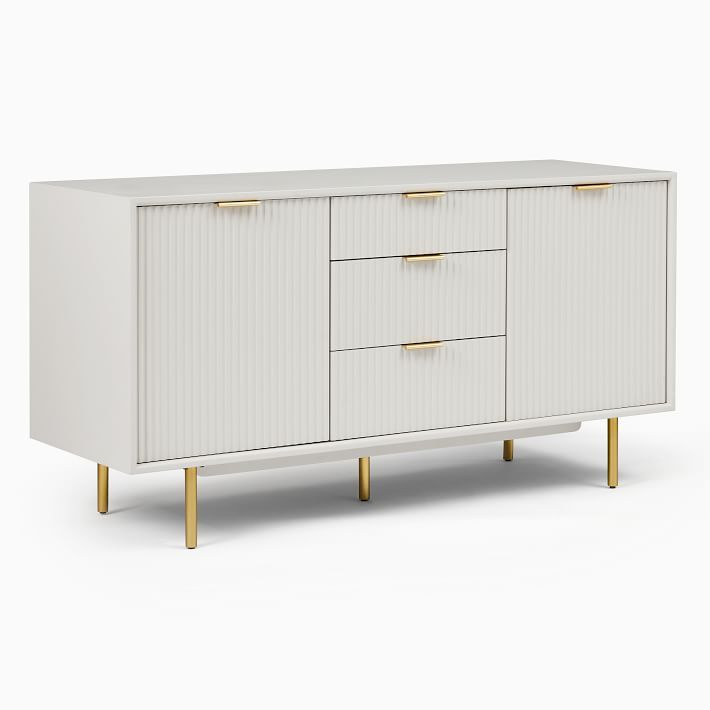 Quinn Buffet, Lacquer Haze, Antique Brass, 58" | West Elm (US)
