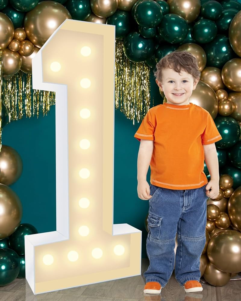 4FT Plastic Marquee Numbers 1 - Light up Numbers Are Made from Corrugated Plastic Board - Quick A... | Amazon (US)