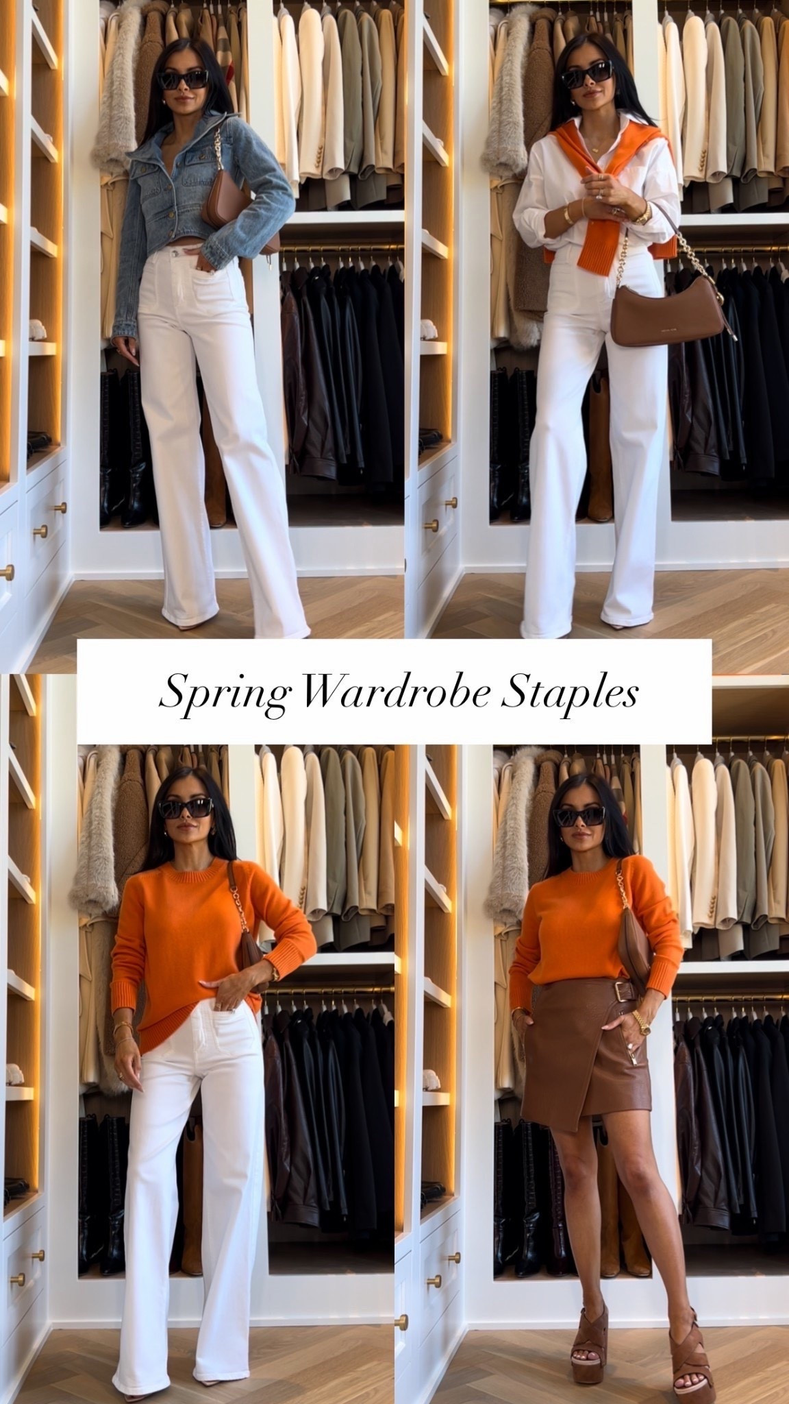 Spring wardrobe staples / mom friendly outfits 
Michael Kors brown leather skirt wearing a 00
Sweater and denim jacket wearing an XS
White denim wearing a 0



#LTKmomlife #LTKPetite #LTKOver40