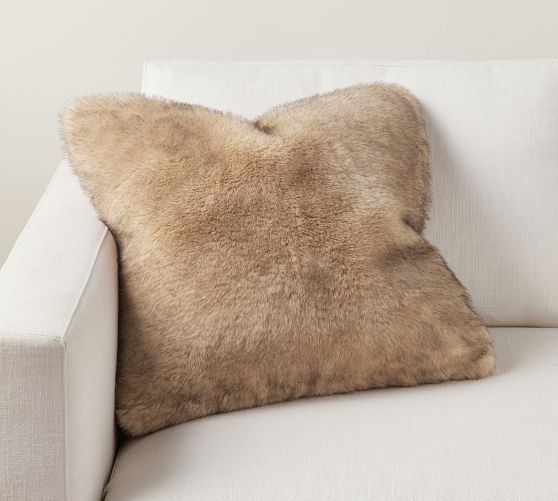 Faux Fur Mink Pillow | Pottery Barn (US)