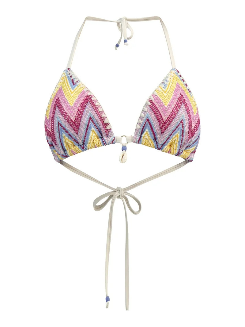 Jessica Simpson Women's Crochet Shell Triangle Bikini Top, Sizes XS-XXL | Walmart (US)