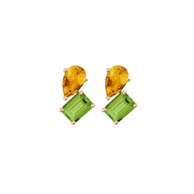 Toi et Moi Gemstone Heirloom Earring - Peridot & Citrine | AUrate New York