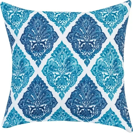 Mainstays 18" Blue Medallion Decorative Pillow | Walmart (US)